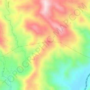 Mapa topográfico Los Lobos, altitud, relieve