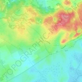 Mapa topográfico Le Plat, altitud, relieve