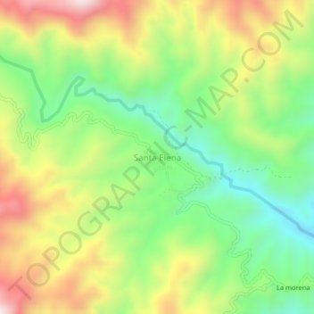Mapa topográfico Santa Elena, altitud, relieve