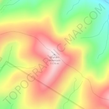 Mapa topográfico Graham Mountain, altitud, relieve