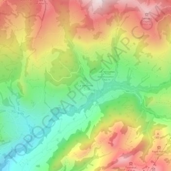 Mapa topográfico La Valsainte, altitud, relieve