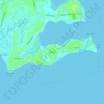 Mapa topográfico Fenwood, altitud, relieve