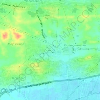 Mapa topográfico Sumput, altitud, relieve
