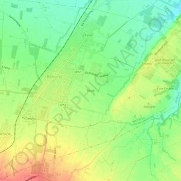 Mapa topográfico Razza, altitud, relieve