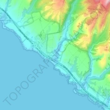 Mapa topográfico Davenport, altitud, relieve