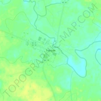 Mapa topográfico Trenton, altitud, relieve