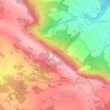 Mapa topográfico Maintal-Blick, altitud, relieve