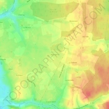 Mapa topográfico Bois Battu, altitud, relieve