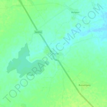 Mapa topográfico Chandlai, altitud, relieve