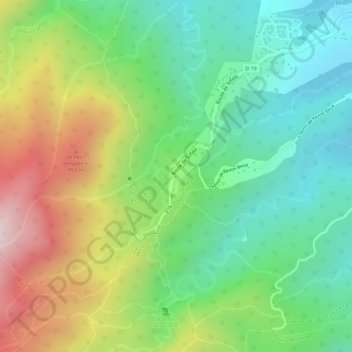 Mapa topográfico Sofaïa, altitud, relieve