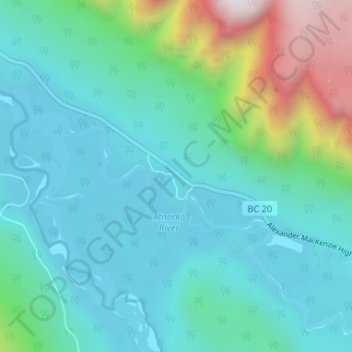Mapa topográfico Stuie, altitud, relieve