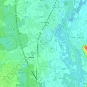 Mapa topográfico Kirchdorf am Inn, altitud, relieve