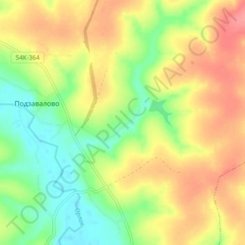 Mapa topográfico Постниково, altitud, relieve