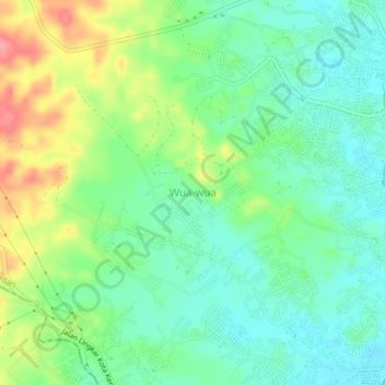 Mapa topográfico Wua-wua, altitud, relieve