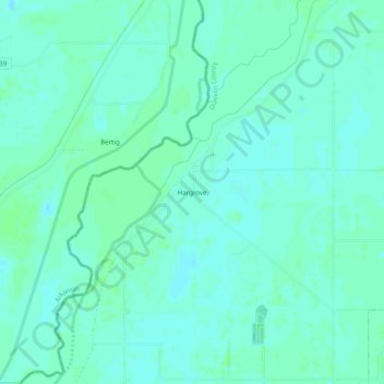 Mapa topográfico Hargrove, altitud, relieve