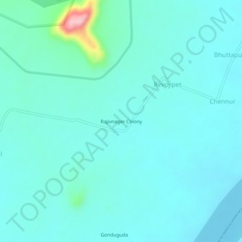 Mapa topográfico Rajivnager Colony, altitud, relieve