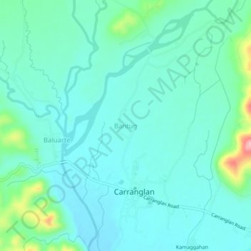 Mapa topográfico Bantug, altitud, relieve