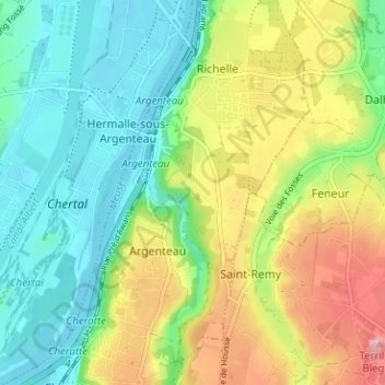 Mapa topográfico Wixhou, altitud, relieve