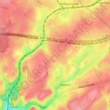Mapa topográfico Heggen, altitud, relieve