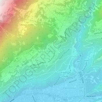 Mapa topográfico Premploz, altitud, relieve