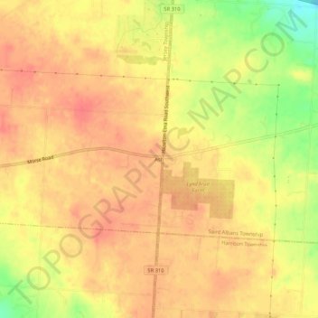 Mapa topográfico Ash, altitud, relieve