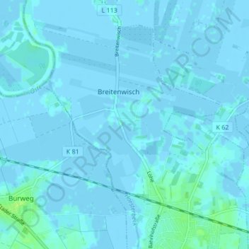 Mapa topográfico Kajedeich, altitud, relieve