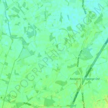 Mapa topográfico Langwege, altitud, relieve