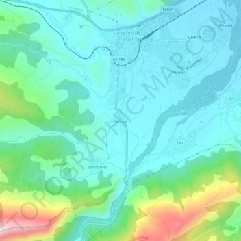 Mapa topográfico Carrejo, altitud, relieve