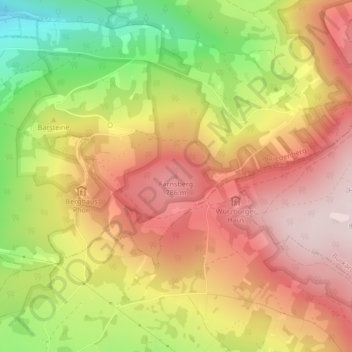 Mapa topográfico Farnsberg, altitud, relieve