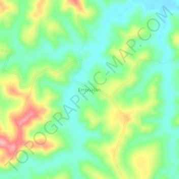 Mapa topográfico Emboabas, altitud, relieve