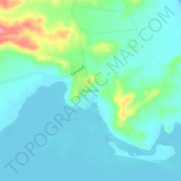 Mapa topográfico Rotinet, altitud, relieve