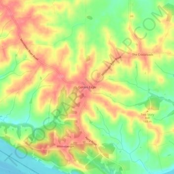 Mapa topográfico Golden Eagle, altitud, relieve