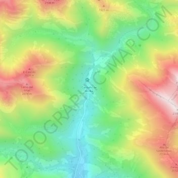 Mapa topográfico Cardaño de Arriba, altitud, relieve