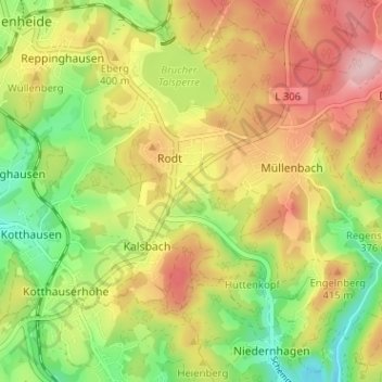 Mapa topográfico Schemmen, altitud, relieve