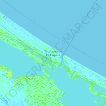 Mapa topográfico Tacarigua de La Laguna, altitud, relieve