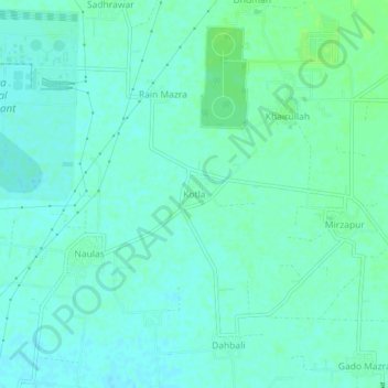 Mapa topográfico Kotla, altitud, relieve