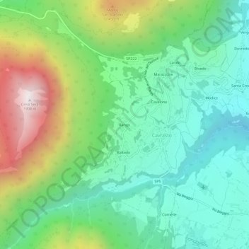 Mapa topográfico Rango, altitud, relieve