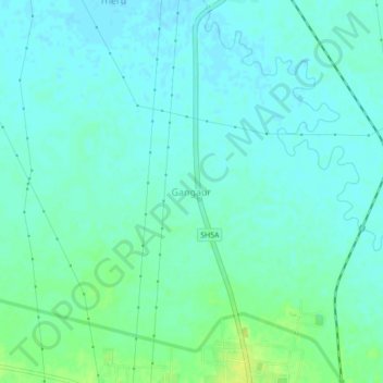 Mapa topográfico Gangaur, altitud, relieve