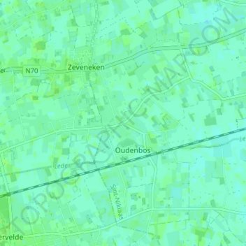 Mapa topográfico Hul, altitud, relieve