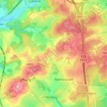 Mapa topográfico Mon Idée, altitud, relieve