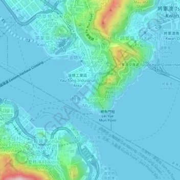 Mapa topográfico 安里西村 On Li Sai Tsuen, altitud, relieve