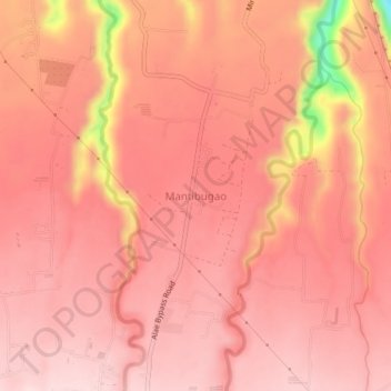 Mapa topográfico Mantibugao, altitud, relieve