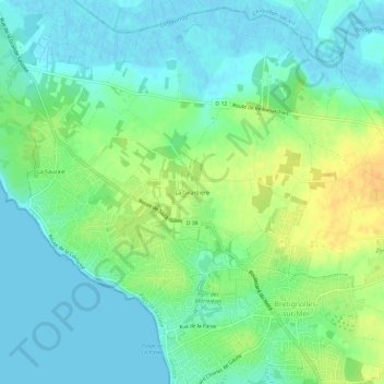 Mapa topográfico La Girardière, altitud, relieve