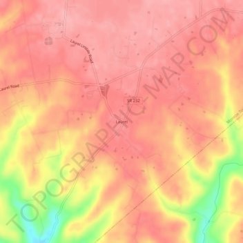 Mapa topográfico Laurel, altitud, relieve