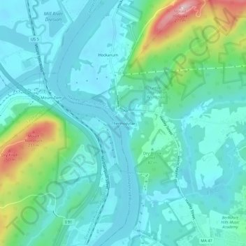 Mapa topográfico Thermopylae, altitud, relieve