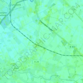 Mapa topográfico Agterhorn, altitud, relieve