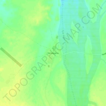 Mapa topográfico Yandeyarra, altitud, relieve