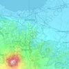 Mapa topográfico Tembalang, altitud, relieve