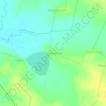 Mapa topográfico Venkatapuram, altitud, relieve