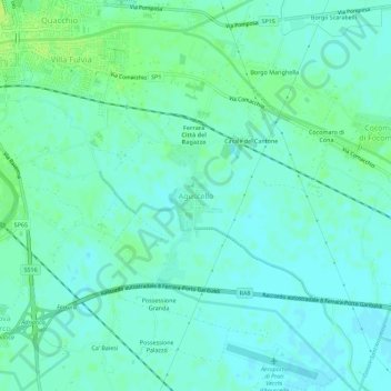 Mapa topográfico Aguscello, altitud, relieve